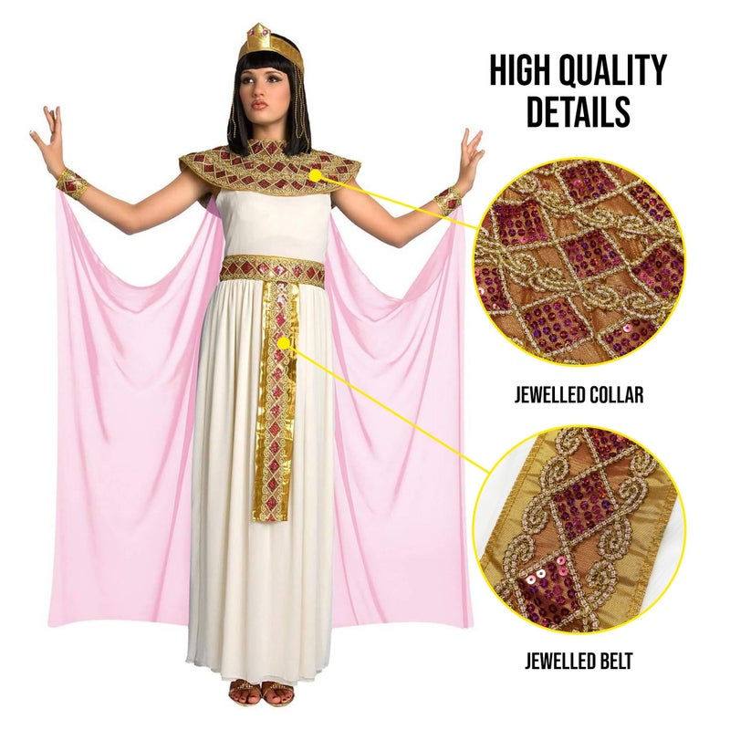 Morph Cleopatra Costume Women, Egyptian Costume Woman, Cleopatra Costumes, Cleo De Nile, Halloween Costumes for Women Adult, Medium - Image 3